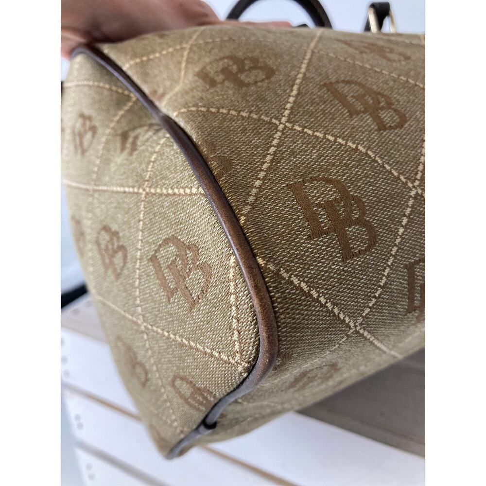 DOONEY BOURKE LARGE TAN CANVAS LEATHER TRIM HANDBAG - Picture 8 of 16